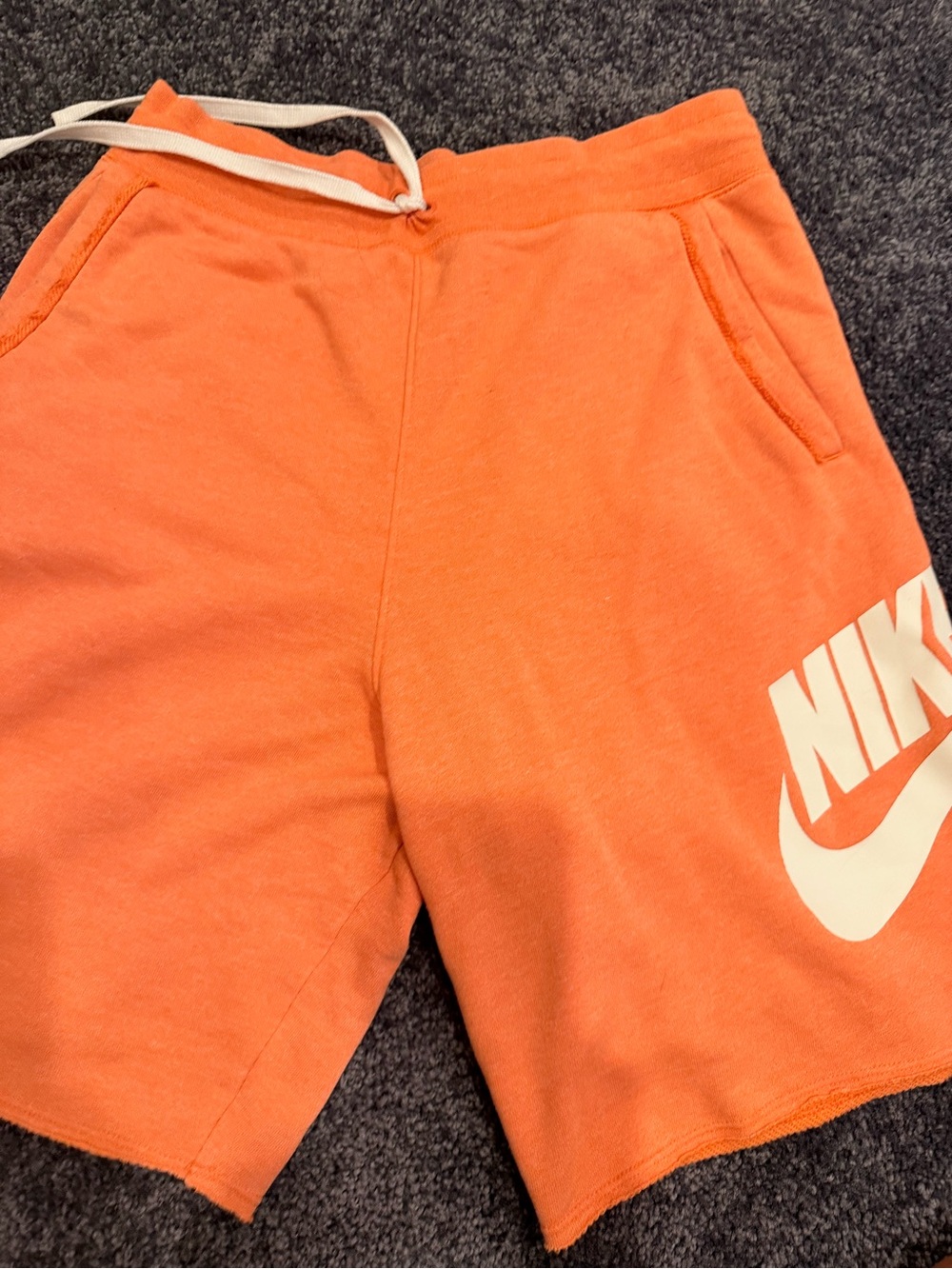 Nike Orange Athletic Shorts with White Logo